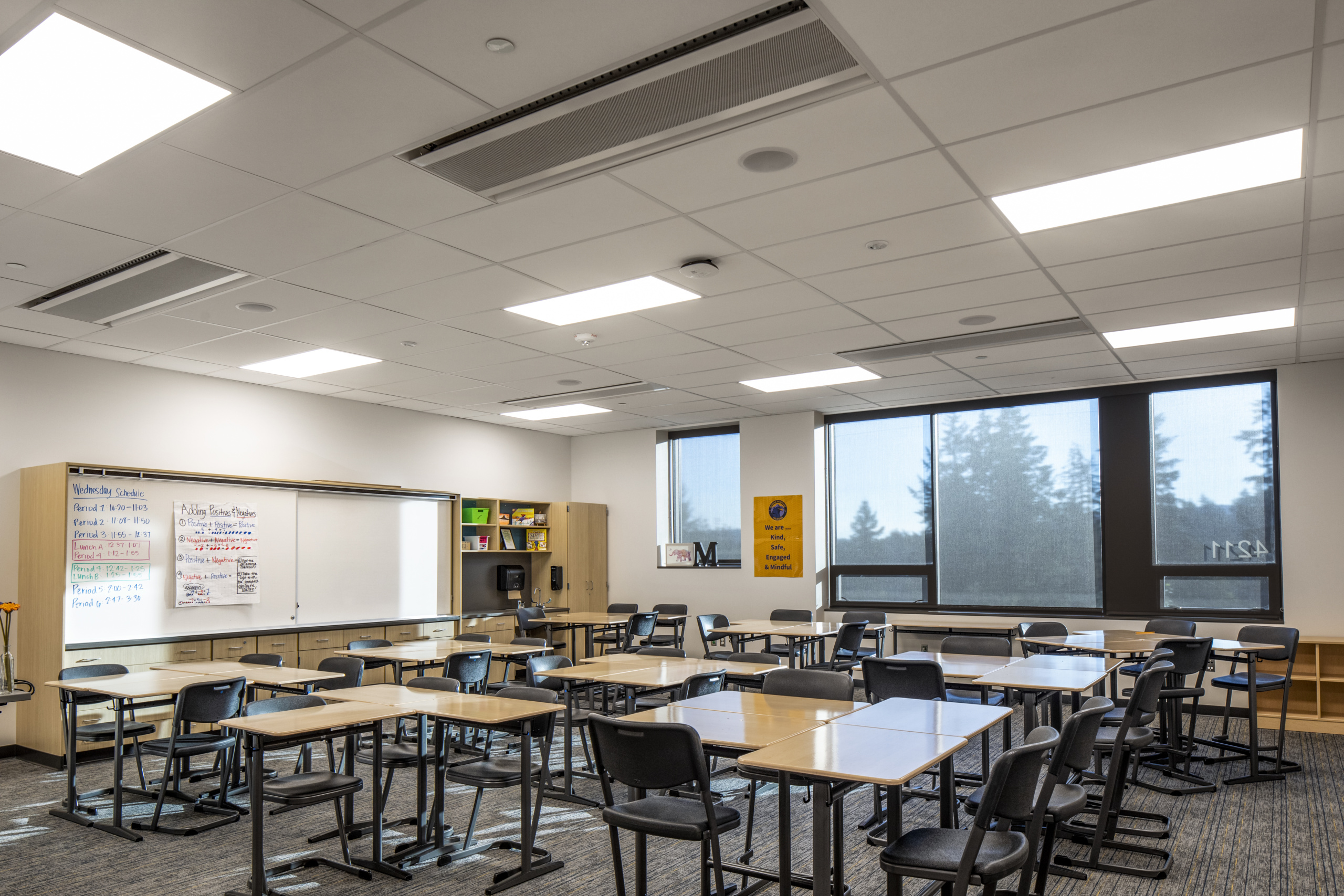 middle school science room chilled beams